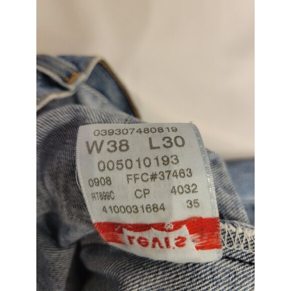 Y2K Levis 501 Jeans Mens Tag 38x30 Actual 36x30 Straight Leg Button Fly Med Wash - Picture 8 of 13